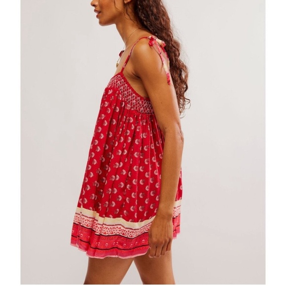 Free People Rule The World Romper in Ruby Combo Size Large NWT - Picture 2 of 12